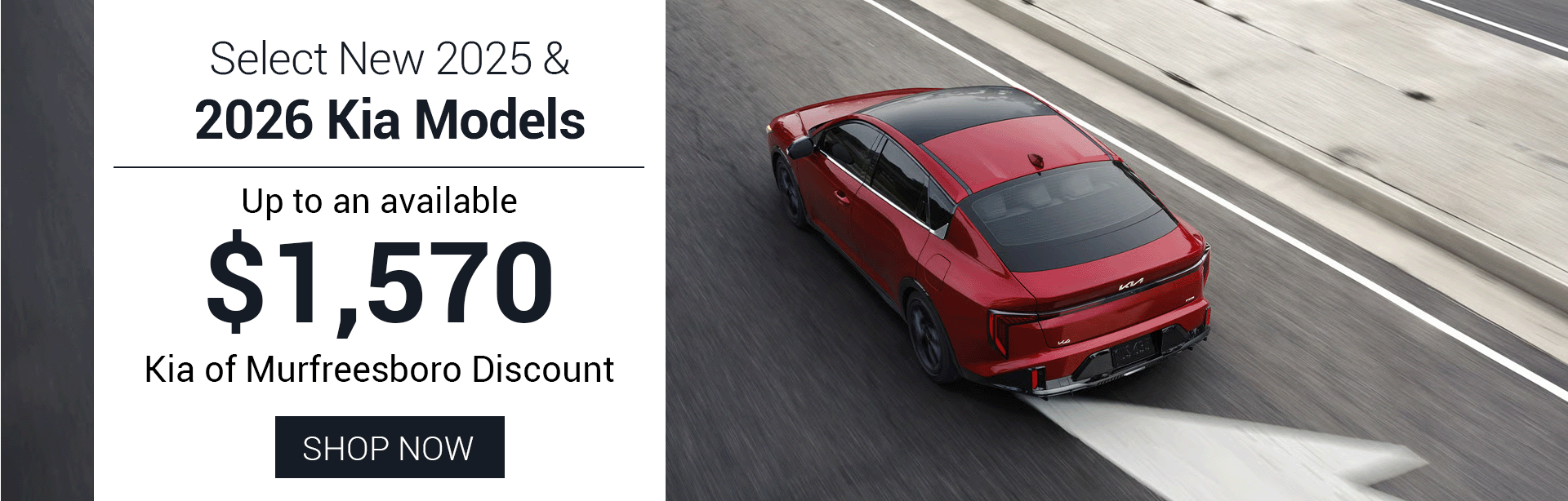 top view of red K4 driving