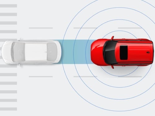 2025 KIA Soul overhead model view of auto emergency braking safety system